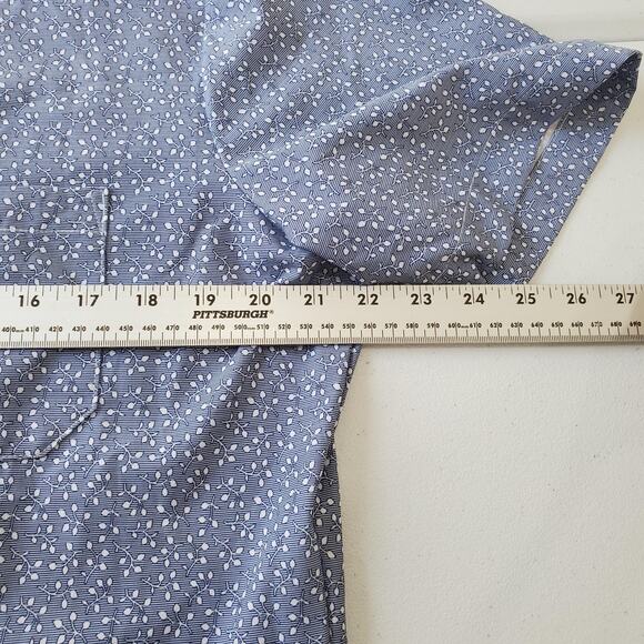 Mizzen+Main Leeward Shirt Mens Large Blue Short Sleeve Trim Fit Performance - Picture 6 of 10